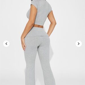 Gray Women's Ribbed Pants
